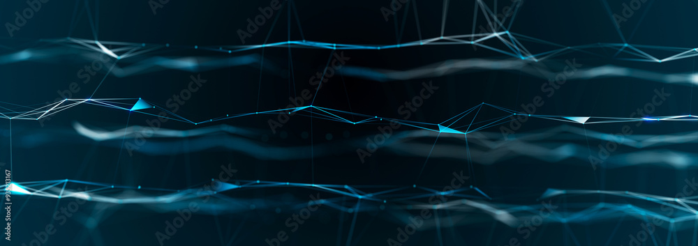 Poster polygonal background with dots and lines. network connection structure. science and technology. 3d