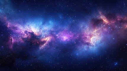 Fototapeta premium A stunning cosmic scene depicting vibrant nebulae and stars in deep space.
