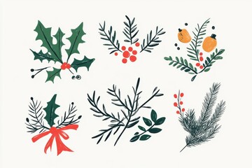 Fototapeta premium Cheerful festive typography set for celebrations