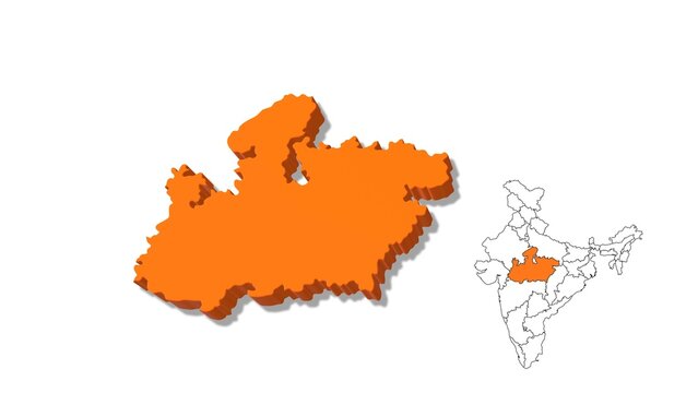 India Map Showing madhya pradesh State in Detail