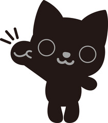 やる気を見せるクロネコ（Show motivation cat）
