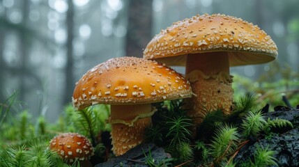 Obraz premium porcini mushrooms in the forest --ar 16:9 --stylize 750 Job