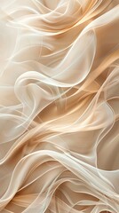 Obraz premium Soft, neutral-toned abstract waves with ample space for text