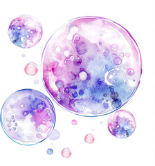 Abstract art with blue & pink