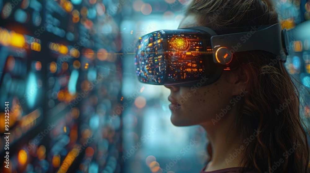 Poster create an interactive educational scene where vr goggles users explore ai-generated simulations and 