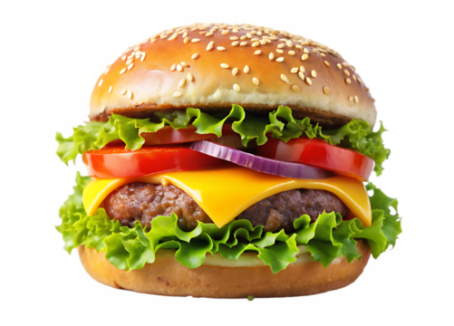 hamburger on white isolated
