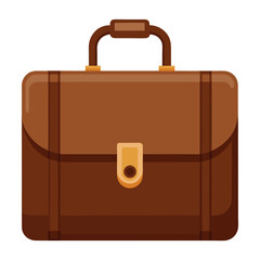 Illustration of Brown Business Briefcase with handle