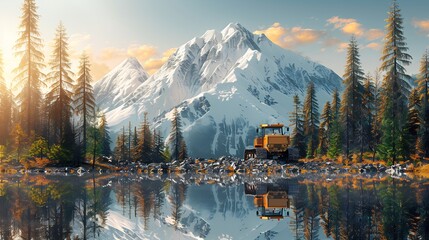 Infographic showing the global impact of unsustainable mining practices with visuals depicting the environmental degradation caused by mining and the need for responsible extraction methods