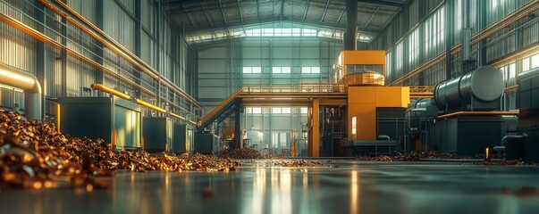 Fototapeta premium Circular economy driven by an advanced technology recycling plant.