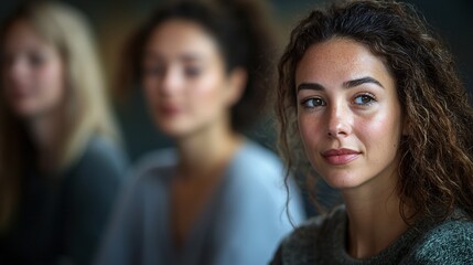 Emotional support group, focused conversation, empathetic faces, hyperrealistic, ultra HD, close-up,