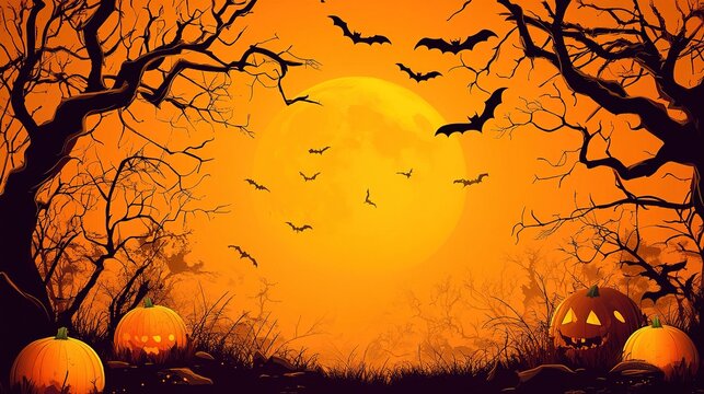 Halloween background vertical with tall, spooky elements and dynamic designs