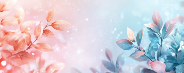 Naklejka premium A gentle pastel gradient background adorned with a muted floral overlay.