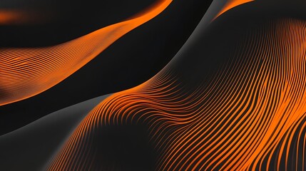 Abstract Orange and Black Wavy Lines