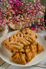 Sweet breakfast on a light table