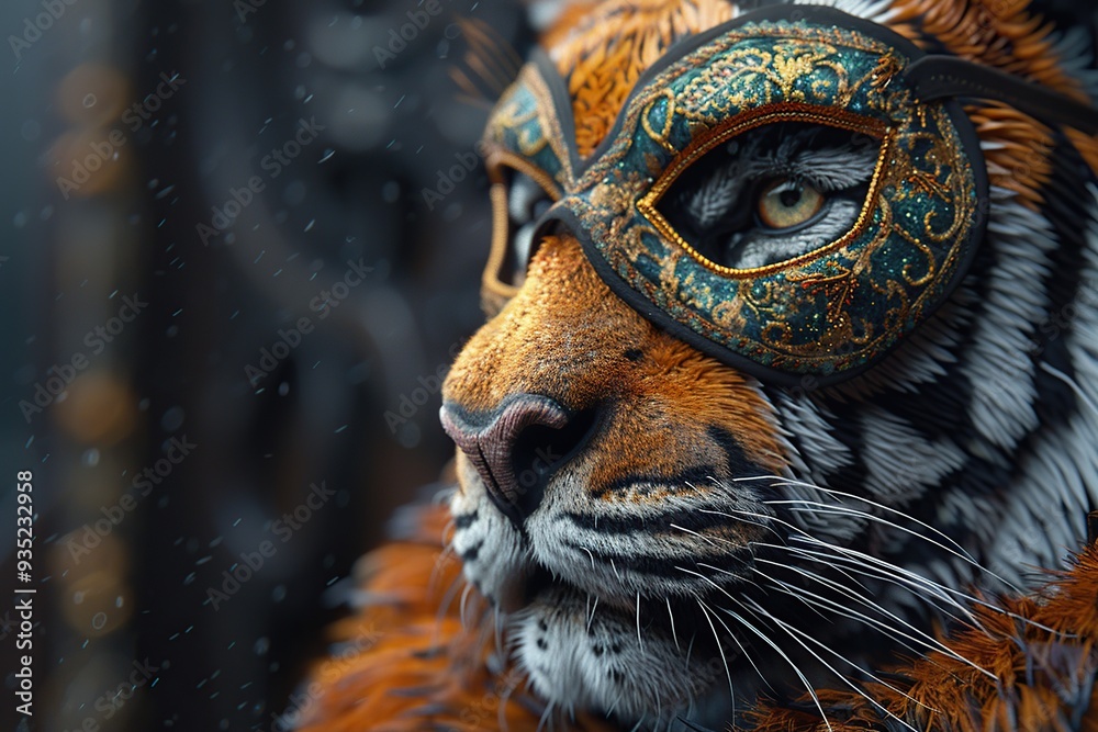 Poster Tiger with a Mask, a Majestic Creature