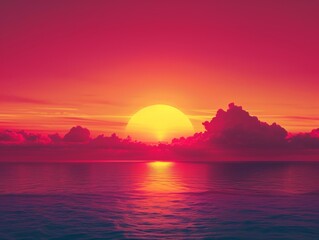 Fototapeta premium Sunset over the Ocean | Coastal Panorama