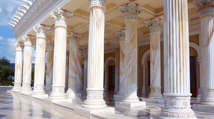 Greek marble columns for buildings podiums and pedestals