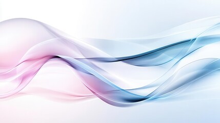Naklejka premium Abstract blue and pink flowing waves on a white background.