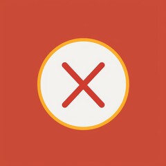 Fototapeta premium Red Error Cross Icon Illustration on Simple Background for UI Design