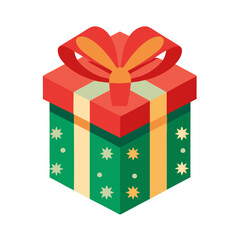 Festive Cheer: Isometric Christmas Gift Box