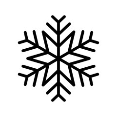 Snowflake outline icon isolated on transparent background. Editable stroke vector element for Christmas and New Year.