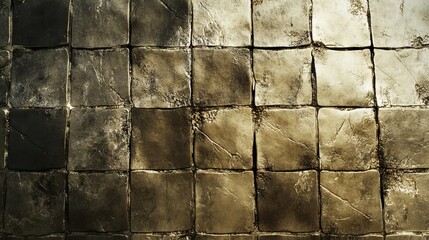Naklejka premium Golden Light on Stone Tiles Creates an Aged and Rustic Look