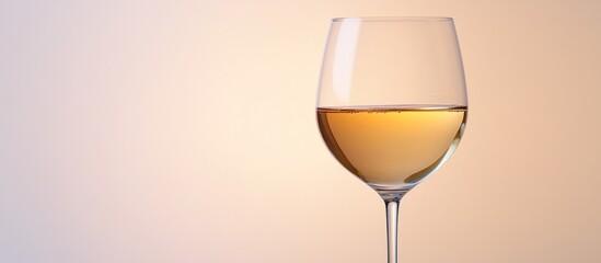 Glass of White Wine on a Light Background