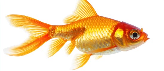 Fototapeta premium Golden Fish with Bright Orange Fins