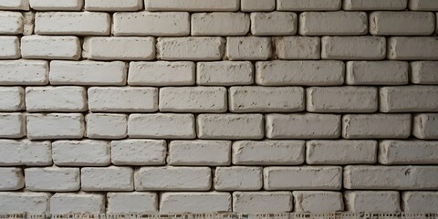 Fototapeta premium White empty wall, made of little white bricks in an order, abstract background wallpaper