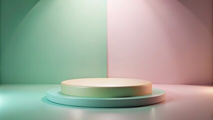Pastel Green and Pink Minimalist Product Display