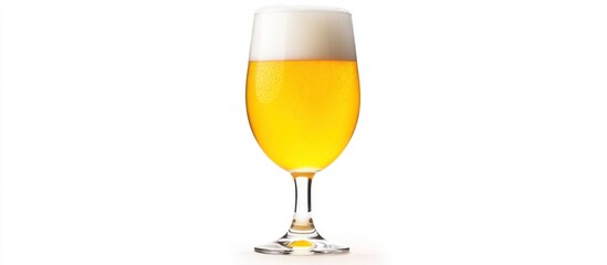 Glass of Light Beer with Foam