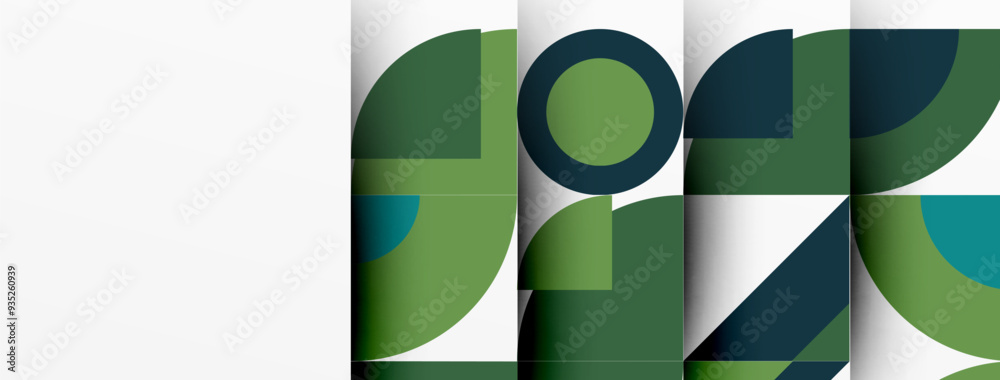 Poster modern geometrical abstract background - circles. business or technology presentation design