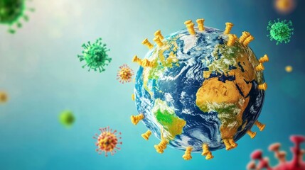 Naklejka premium Infectious Diseases and Global Pandemics. Exploring the causes, spread, and management of infectious diseases, with a focus on recent global pandemics like COVID-19.