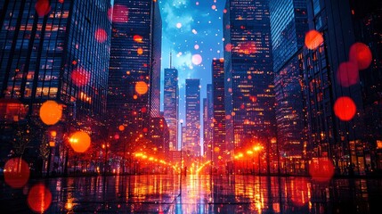 Fototapeta premium A Futuristic City Where Skyscrapers Are Giant Musical Instruments, Melodies Filling The Streets