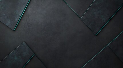 Black Leather Panels with Teal Edges