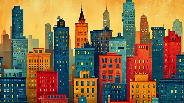 abstract city skyline seamless tile image fresh urban stock illustration wallpaper design of high quality for all cities