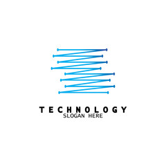 Abstract technology symbol sign. Technology digital logo. Molecule logo design template.