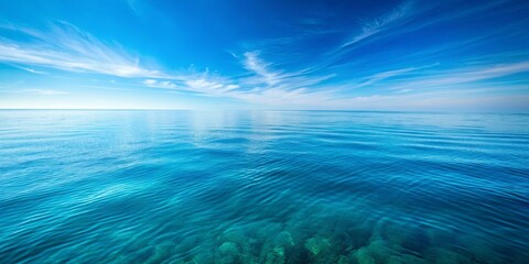 Serene sea background with clear blue water and distant horizon, ocean, water, waves, horizon, peaceful, tranquil, marine