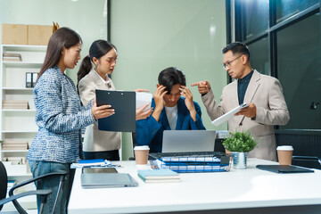 Stressed business person in a demanding career struggles with emotional burnout, overwhelmed by tasks and deadlines. exhausted and frustrated, seeking moment of relief amid her challenging workload.