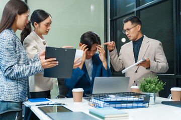 Stressed business person in a demanding career struggles with emotional burnout, overwhelmed by tasks and deadlines. exhausted and frustrated, seeking moment of relief amid her challenging workload.