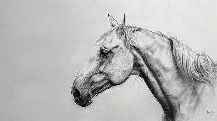 Pencil drawing of a horse's head