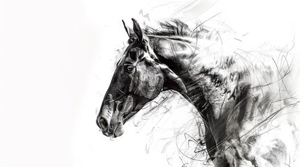 Pencil drawing of a horse's head