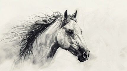 Obraz premium Pencil drawing of a horse's head