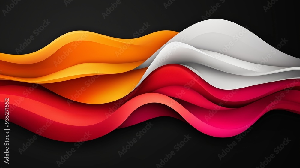 Wall mural a colorful wave with red, orange, and white stripes. the colors are vibrant and the wave appears to 