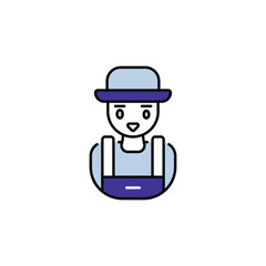 Farmer boy icon design with white background stock illustration