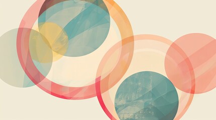 Obraz premium Understated geometric patterns in soft colors with a clear central area for text