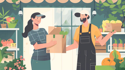 A delivery worker handing a package to a customer , Labor Day and the importance of workers