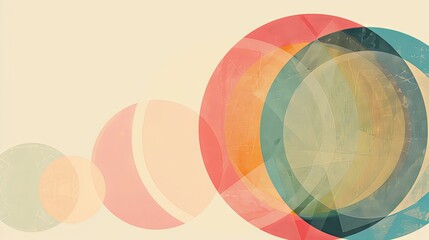 Fototapeta premium Understated geometric patterns in soft colors with a clear central area for text