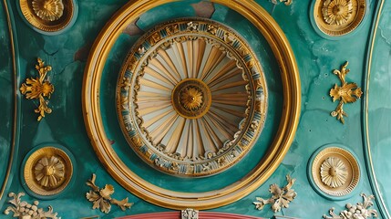 Obraz premium Historical temple ceiling design details