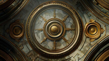 Obraz premium Historical temple ceiling design details